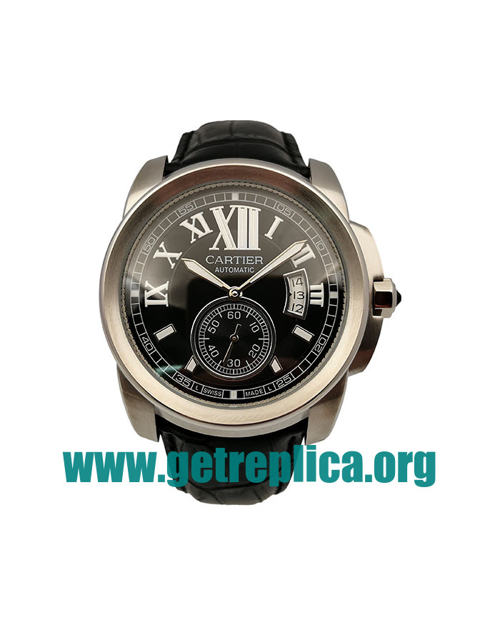 UK Black Dials Steel Cartier Calibre De Cartier W7100041 42MM Replica Watches