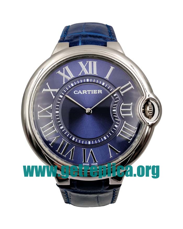 UK Blue Dials Steel Cartier Ballon Bleu W6920059 46MM Replica Watches
