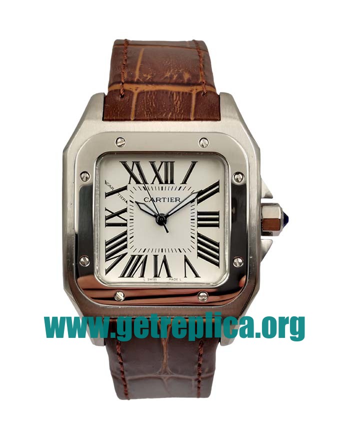 UK Silver Dials Steel Cartier Santos W20055D6 33MM Replica Watches