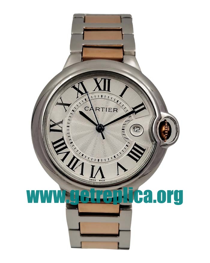 UK Silver Dials Steel And Rose Gold Cartier Ballon Bleu W69009Z3 36MM Replica Watches