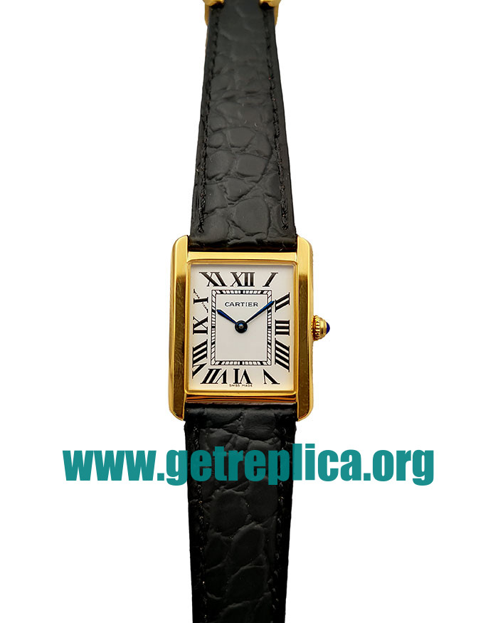 UK White Dials Gold Cartier Tank Solo W5200002 23x30MM Replica Watches