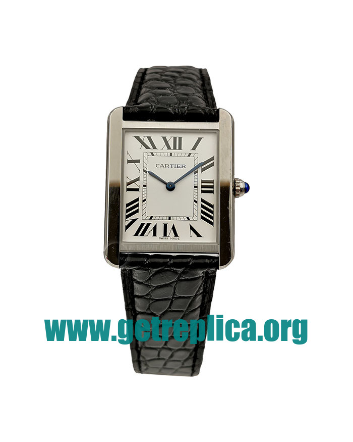 UK White Dials Steel Cartier Tank Solo WSTA0028 28x35 MM Replica Watches