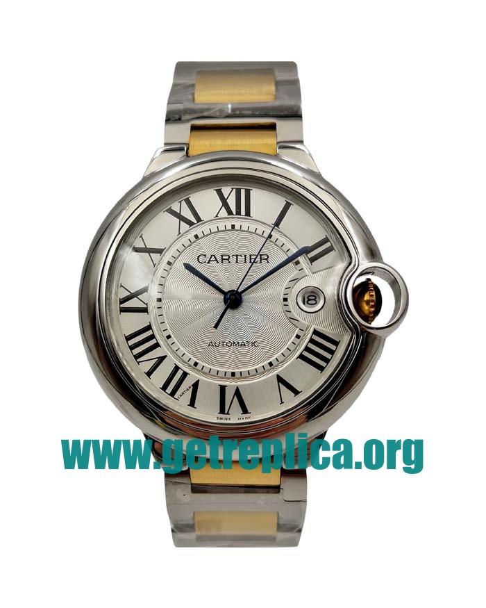 UK Silver Dials Steel And Gold Cartier Ballon Bleu W69009Z3 42MM Replica Watches