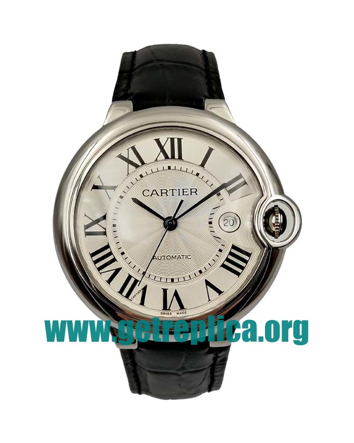 UK Silver Dials Steel Cartier Ballon Bleu W69016 42MM Replica Watches