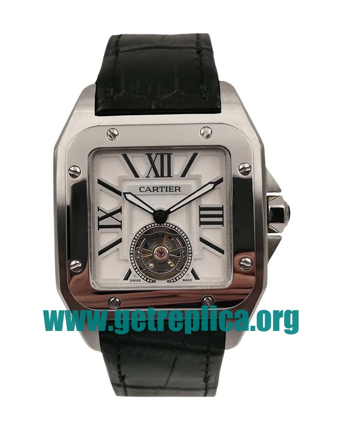 UK White Dials Steel Cartier Santos 100 30513 40 MM Replica Watches