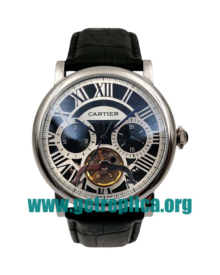UK Black Dials Steel Cartier Rotonde W1580007 42MM Replica Watches