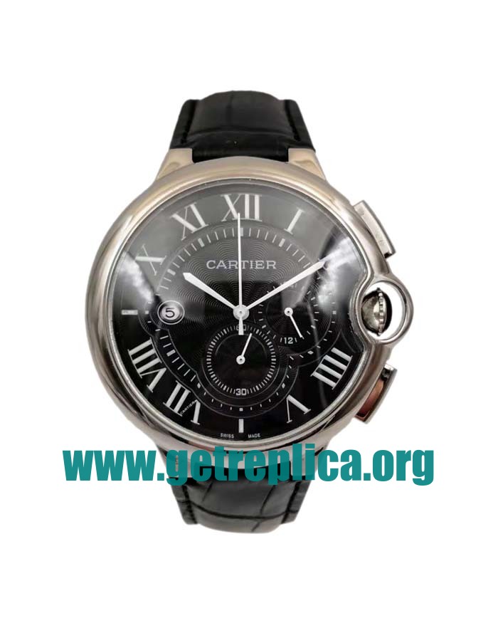 UK Black Dials Steel Cartier Ballon Bleu W6920052 47MM Replica Watches