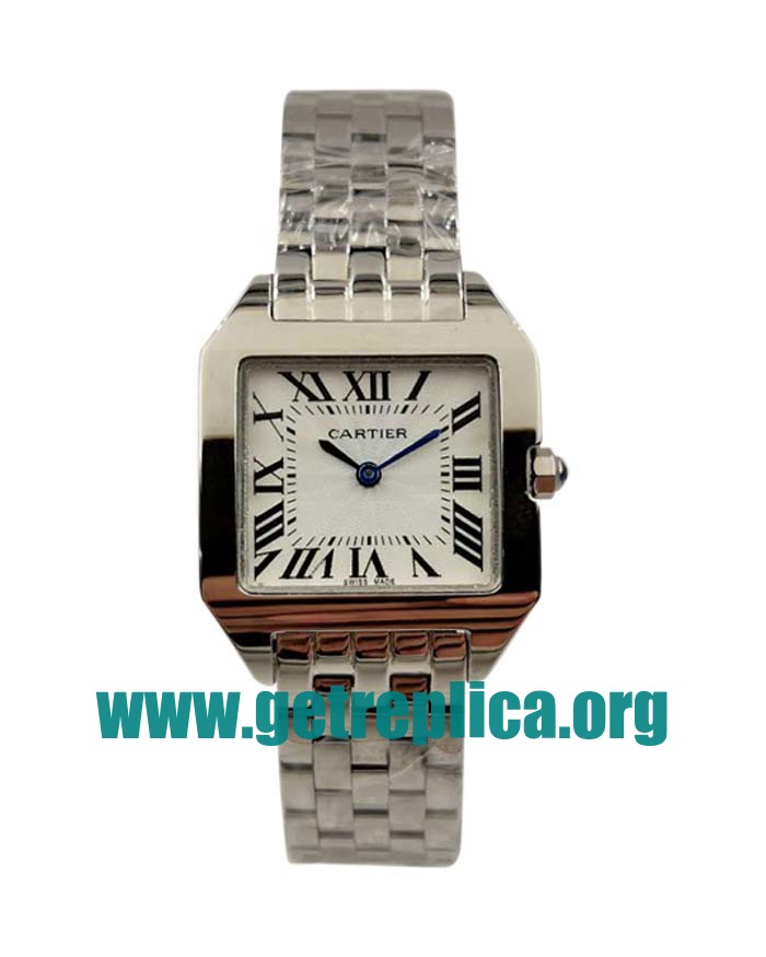 UK Silver Dials Steel Cartier Santos Demoiselle W25064Z5 28MM Replica Watches