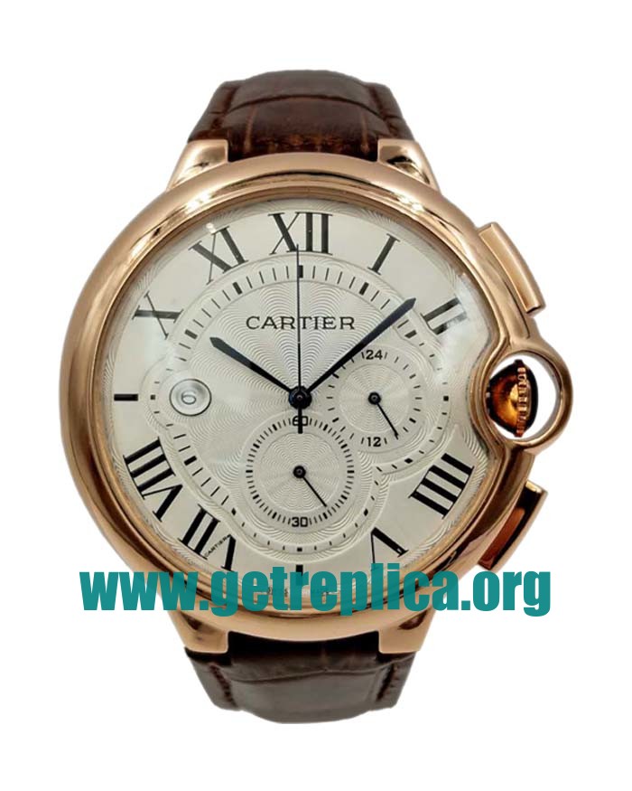 UK Silver Dials Rose Gold Cartier Ballon Bleu W6920009 44MM Replica Watches