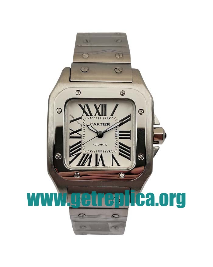 UK Silver Dials Steel Cartier Santos W20055D6 33MM Replica Watches