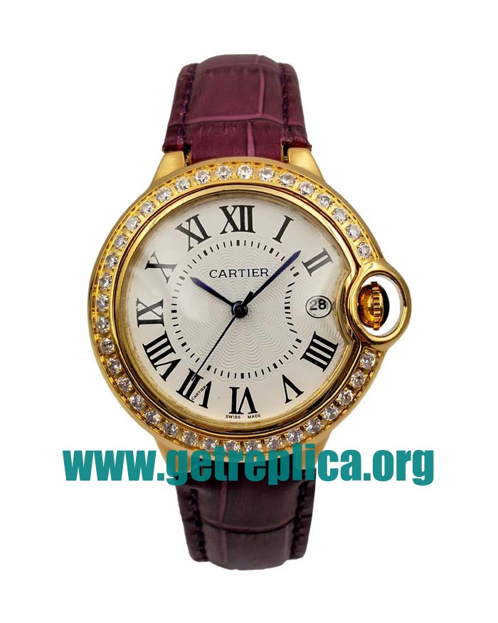UK Silver Dials Gold Cartier Ballon Bleu WE900851 42MM Replica Watches