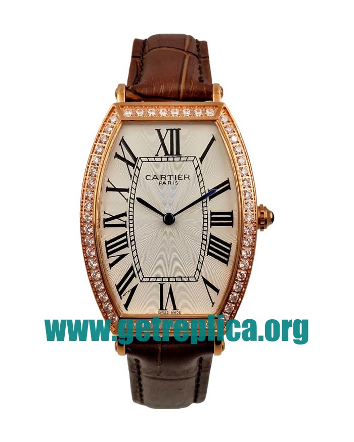 UK Silver Dials Rose Gold Cartier Tortue WE400451 32MM Replica Watches