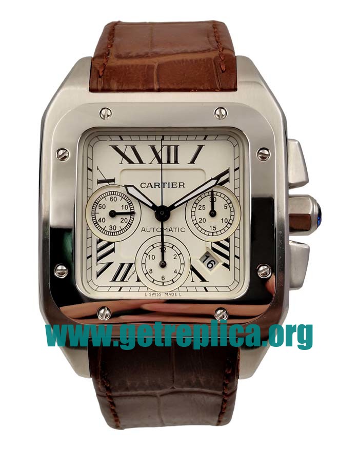 UK Silver Dials Steel Cartier Santos 100 W20090X8 40MM Replica Watches