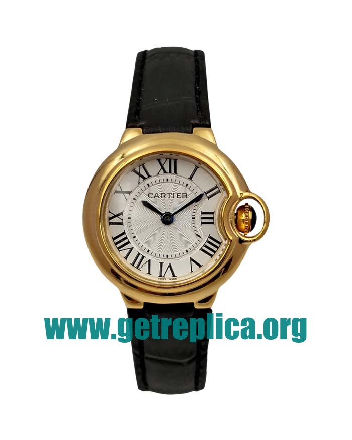 UK Silver Dials Gold Cartier Ballon Bleu W6900156 28MM Replica Watches