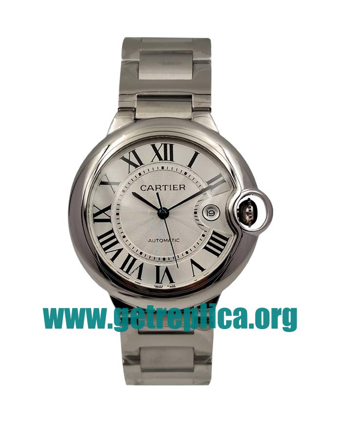 UK Silver Dials Steel Cartier Ballon Bleu W69012Z4 42MM Replica Watches