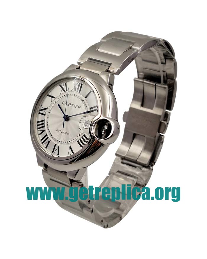 UK Silver Dials Steel Cartier Ballon Bleu W69012Z4 42MM Replica Watches