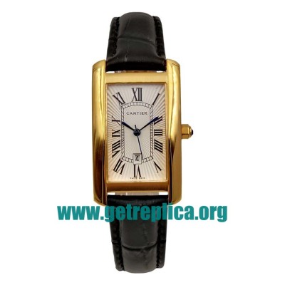 UK Silver Dials Gold Cartier Tank Americaine W2603156 23.5MM Replica Watches