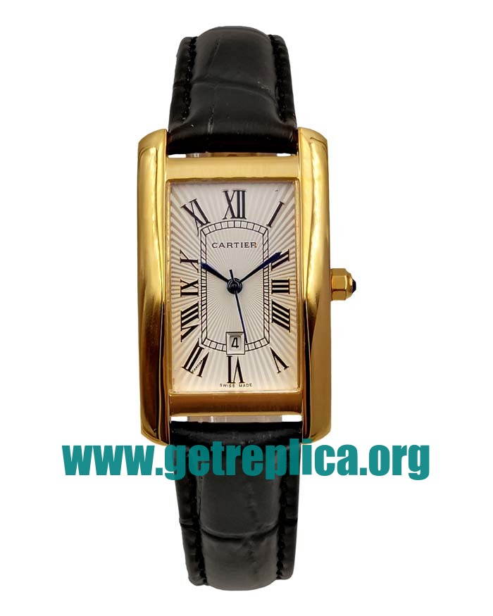 UK Silver Dials Gold Cartier Tank Americaine W2603156 23.5MM Replica Watches