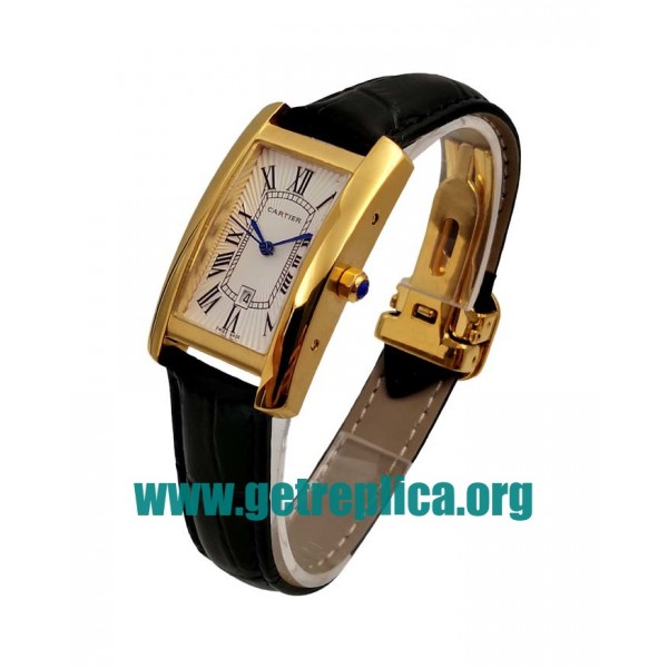 UK Silver Dials Gold Cartier Tank Americaine W2603156 23.5MM Replica Watches