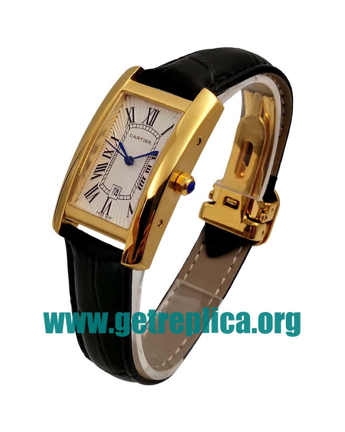 UK Silver Dials Gold Cartier Tank Americaine W2603156 23.5MM Replica Watches