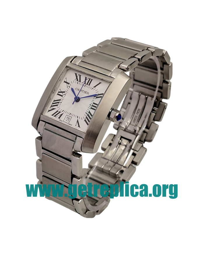UK White Dials Steel Cartier Tank Francaise W51002Q3 28MM Replica Watches