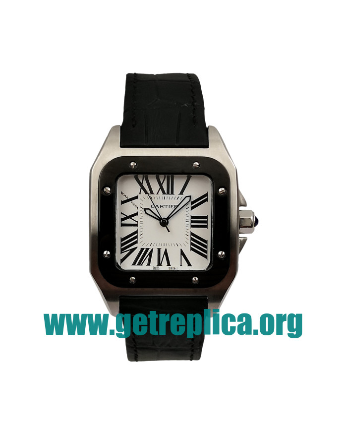 UK White Dials Steel Cartier Santos 100 W20121U2 33MM Replica Watches