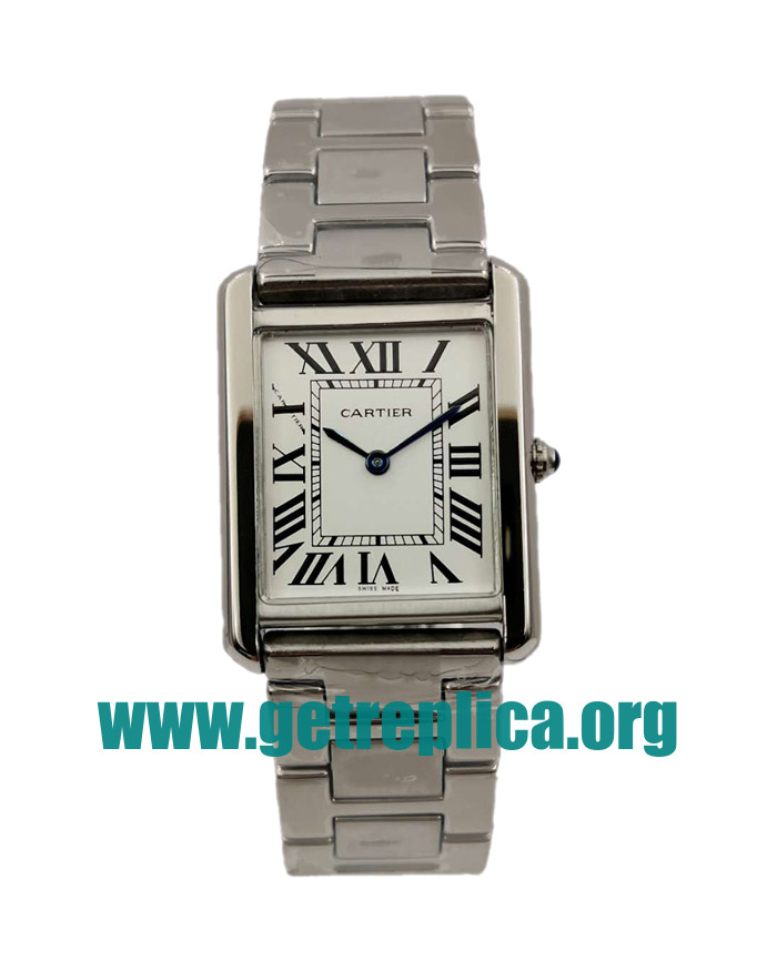UK Silver Dials Steel Cartier Tank Francaise W5200014 27MM Replica Watches